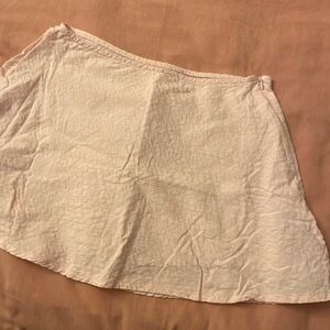 Forever 21 baby pink coquette linen mini skirt